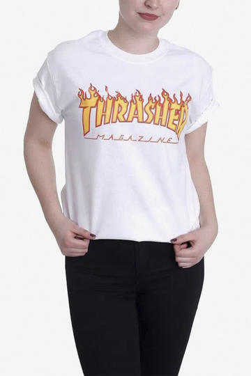 Remera de mujer Thrasher FLAME-WHITE